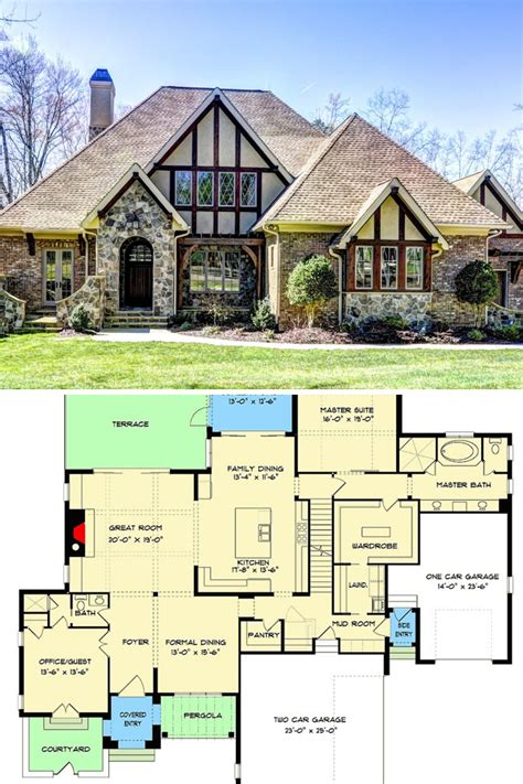 tudor style house floor plans|2 story tudor house plans.